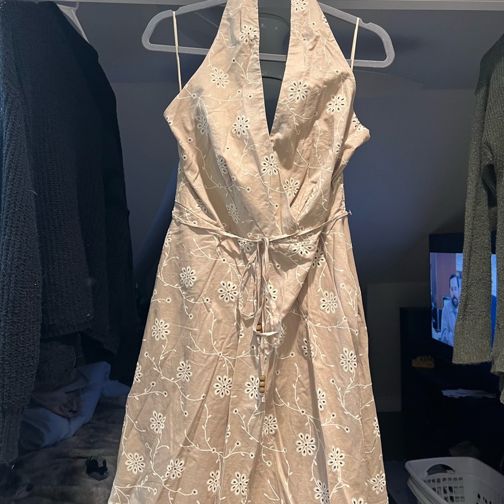 Joie Beige Floral Backless Dress - Picture 2 of 4